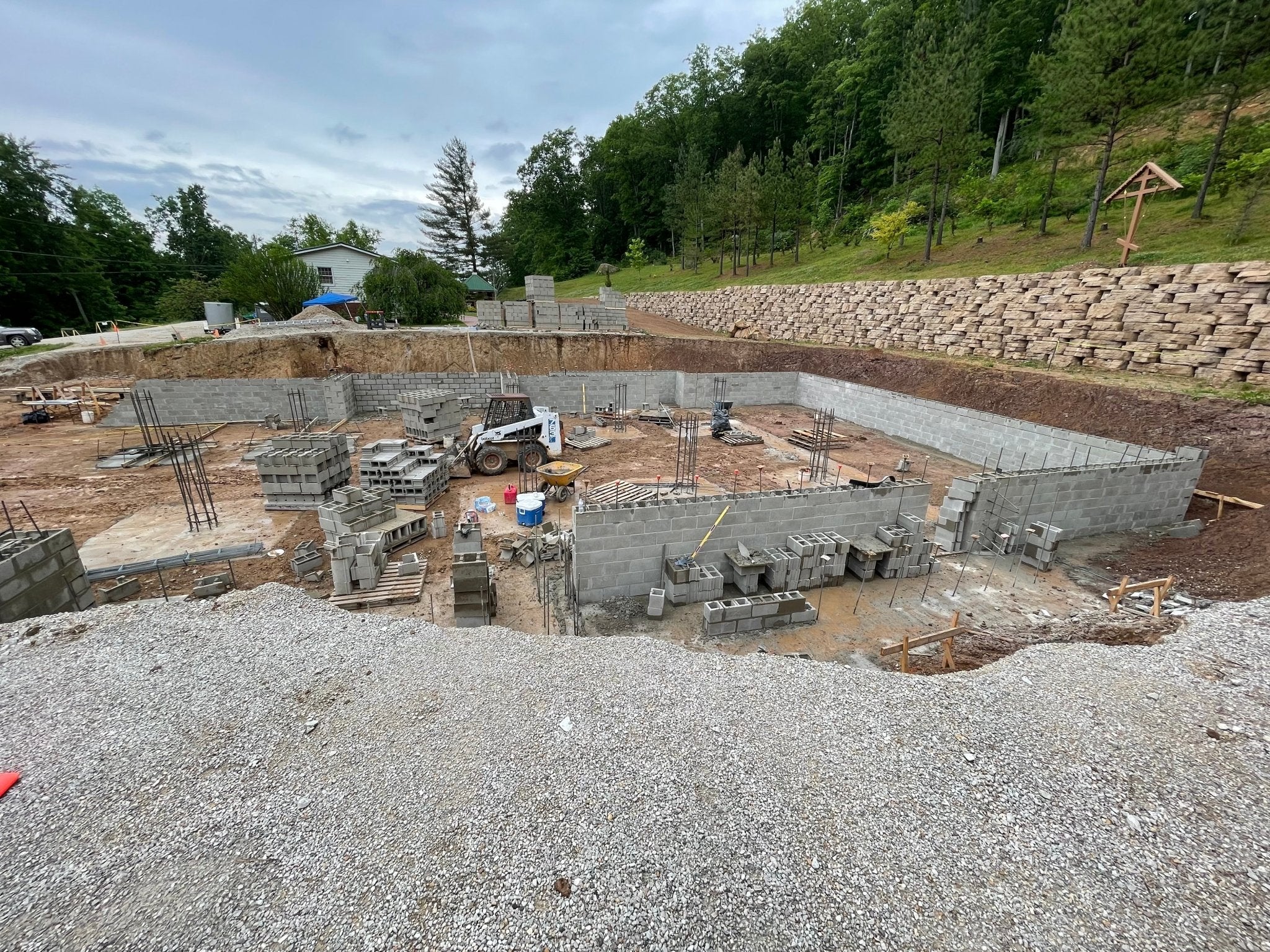 Church Wall Construction Now Underway - Holy Cross Monastery