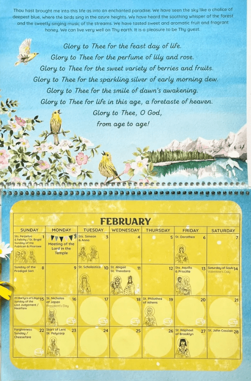 2026 Orthodox Children's Calendar - "Glory to God for All Things" - Holy Cross Monastery