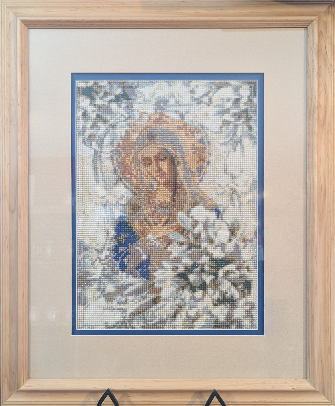 "Tenderness" Icon of the Theotokos (Beadwork)