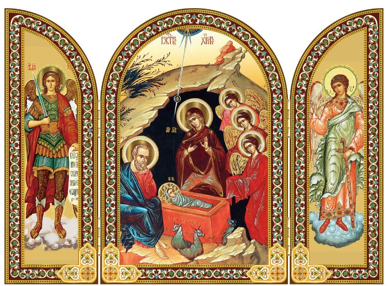 Nativity Triptych (with Archangel Michael & Guardian Angel)