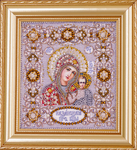 Kazan Mother of God (Hand Embroidered)
