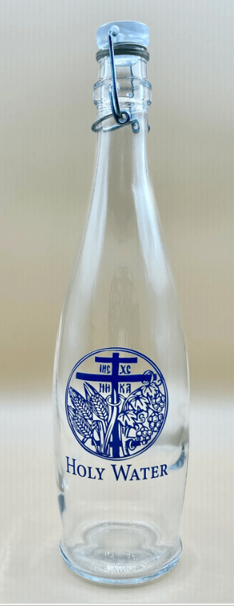 Holy Water Bottle with Clear Swing Top Lid - Holy Cross Monastery