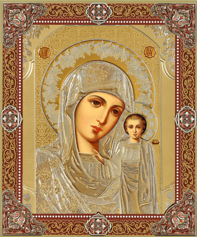 Kazan Mother of God & Christ (Wooden) - Holy Cross Monastery