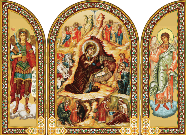 Nativity Triptych (Archangel Michael & Guardian Angel) - Holy Cross Monastery