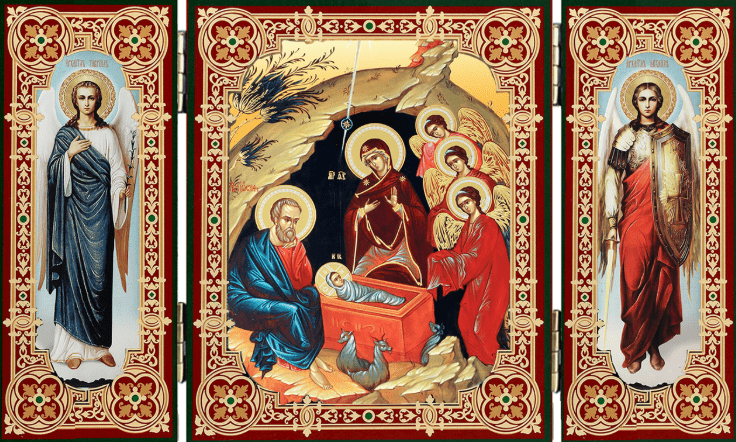 Nativity Triptych (Archangels Michael & Gabriel) - Holy Cross Monastery