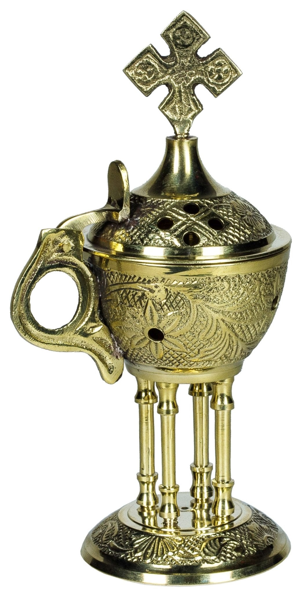 Holy Censor Brass Censer - Pillared Base - Holy Cross Monastery