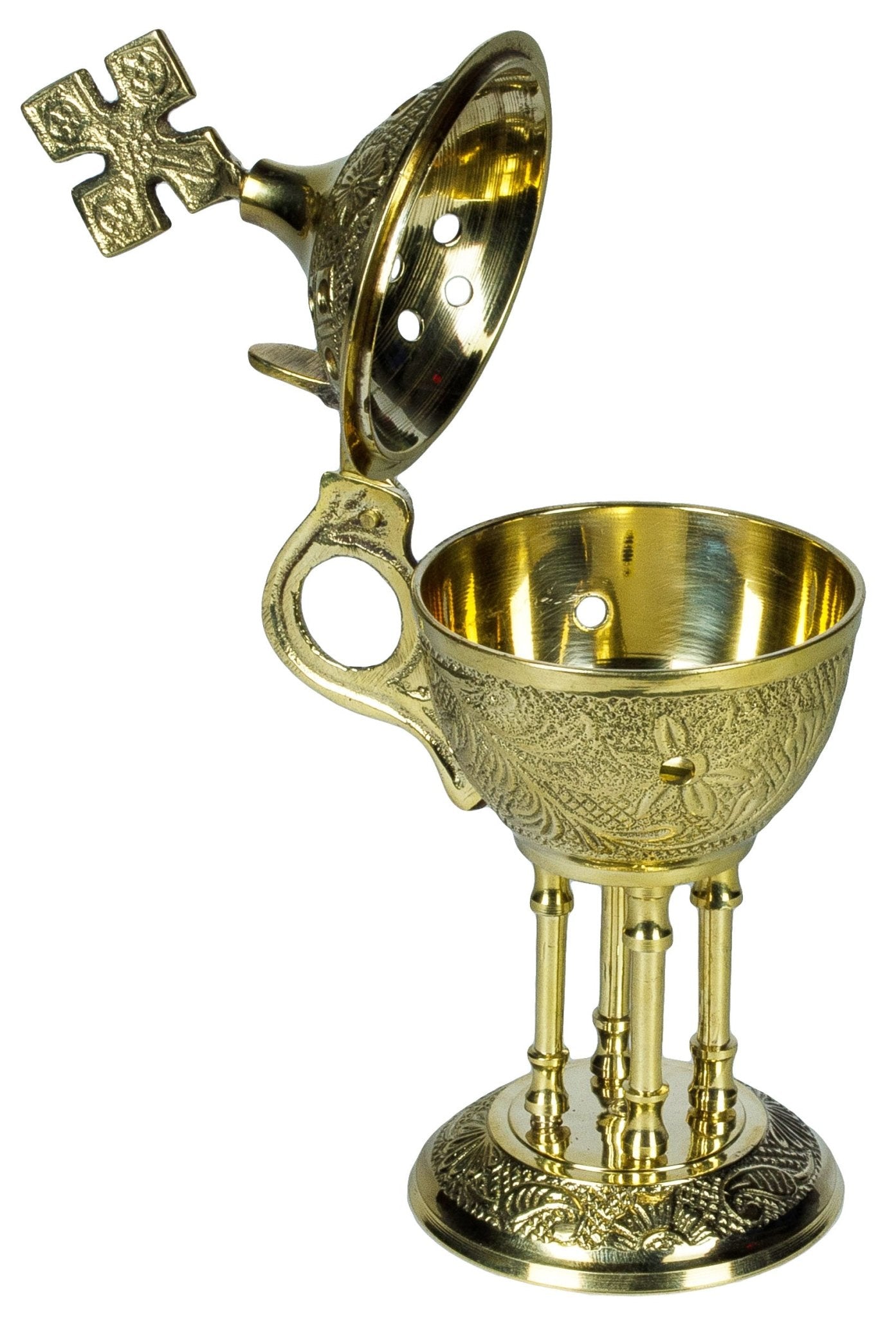 Brass Censer - Pillared Base - Holy Cross Monastery