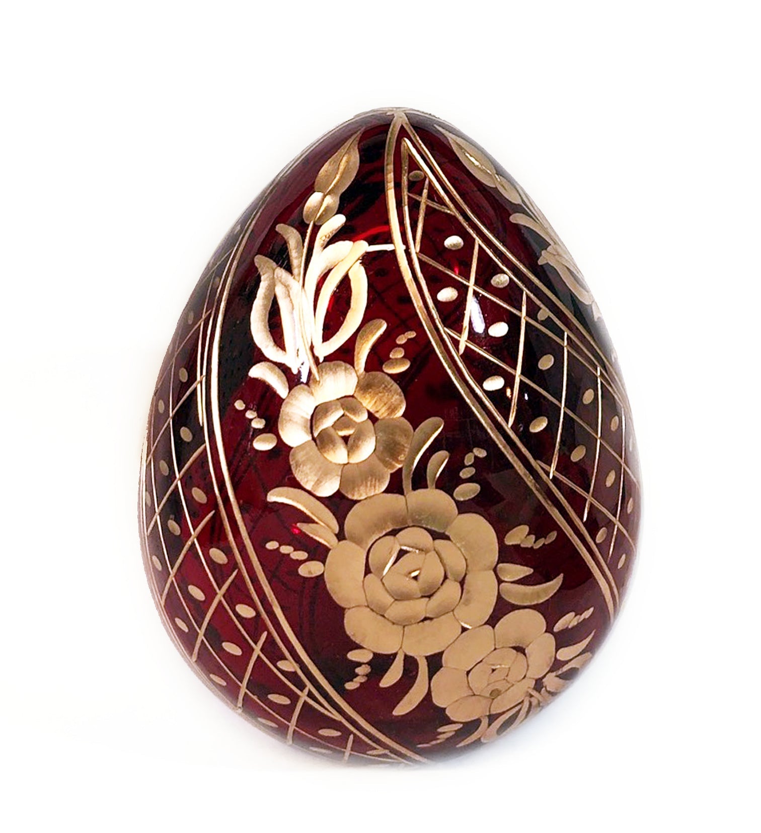 Faberge Style Crystal Egg - Red - Holy Cross Monastery