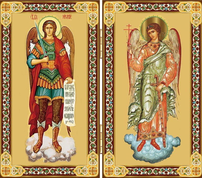 Icon Diptych - Archangel Michael & Guardian Angel - Holy Cross Monastery