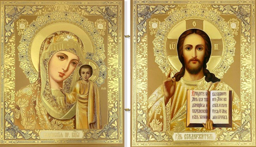 Icon Diptych - Kazan Mother of God & Christ (Softstyle) - Holy Cross Monastery