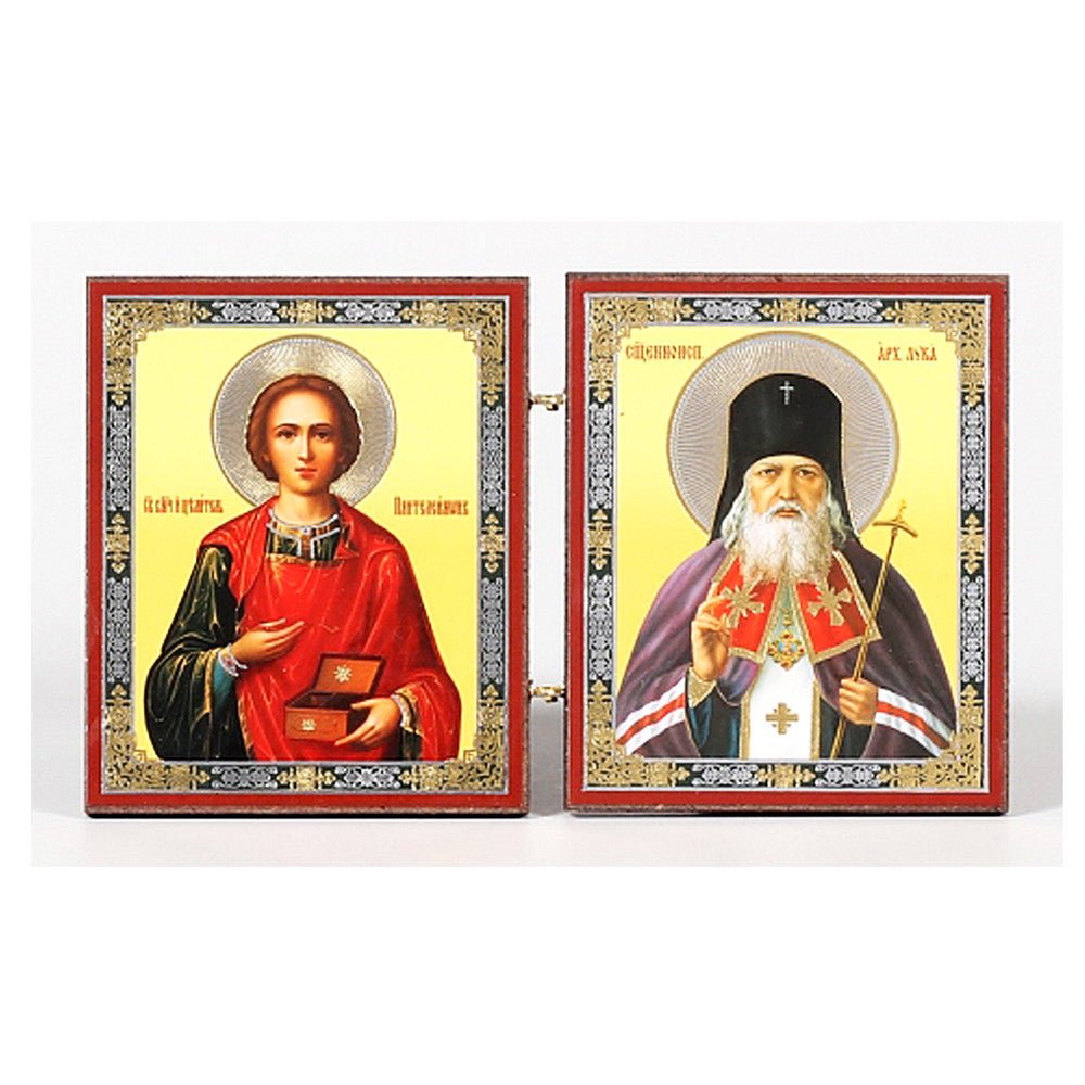 Icon Diptych - St. Panteleimon & St. Luke the Surgeon - Holy Cross Monastery