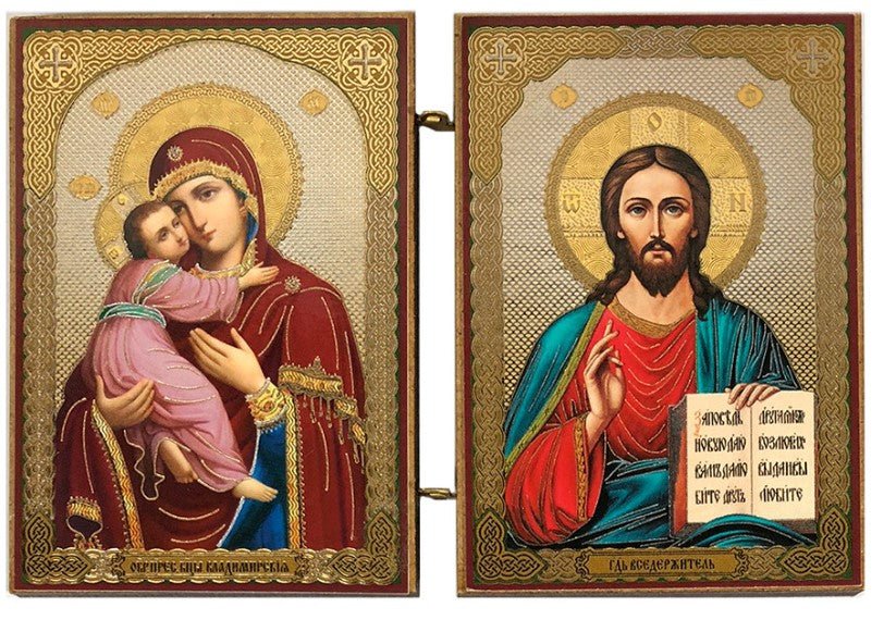 Icon Diptych - Vladimir Mother of God and Christ - Holy Cross Monastery