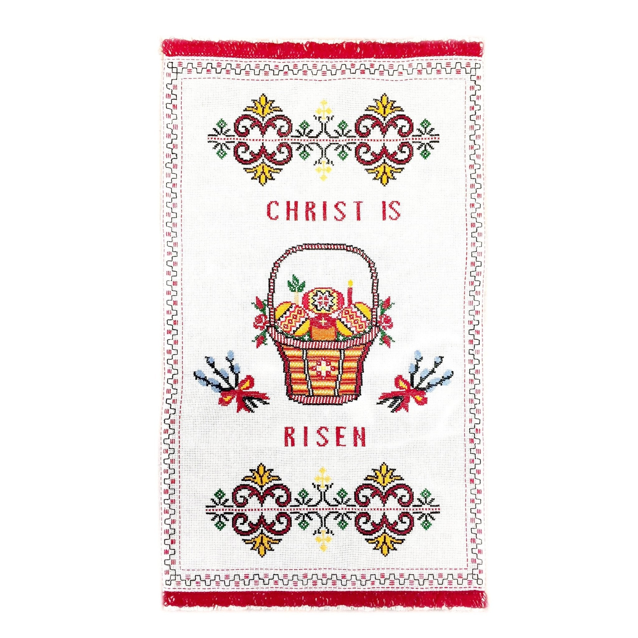 Pascha Basket Cover - Hand Embroidered - Holy Cross Monastery