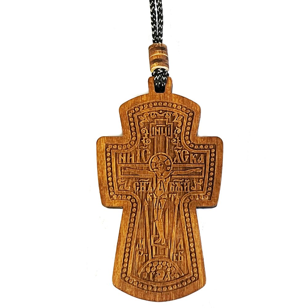Wooden Car Cross-Crucifix and Guardian Angel - Holy Cross Monastery